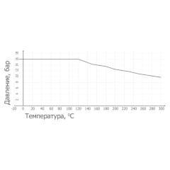ВЕНТИЛЬ ЗАПОРНЫЙ ФЛАНЦЕВЫЙ ТИП RSV016N График температура - давление